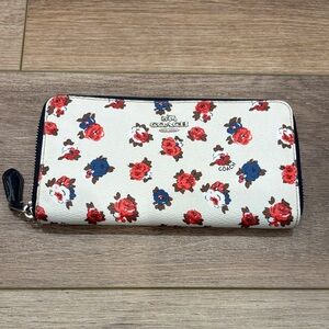 Coach Cream Floral Print Wallet